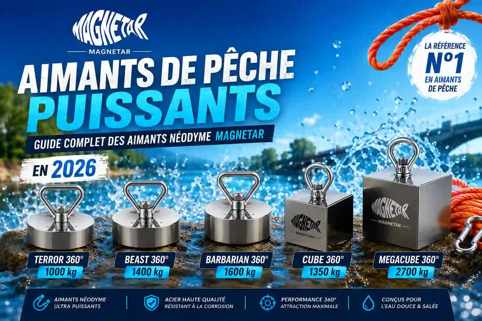 Aimants de pêche puissants : guide complet des aimants néodyme Magnetar en 2026