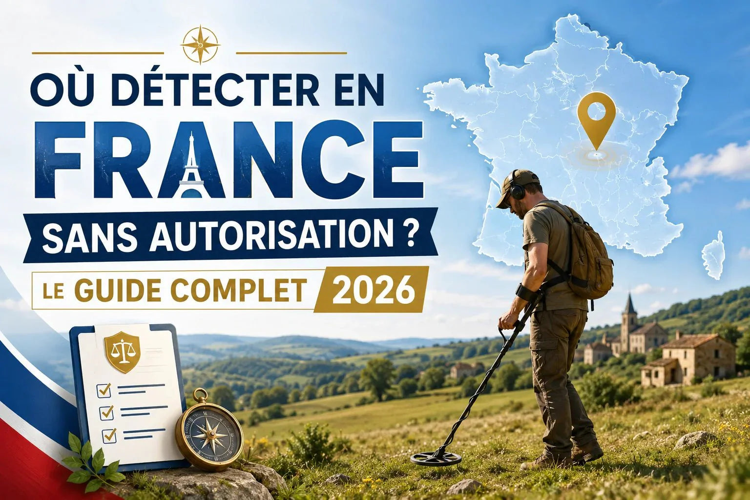 Où détecter en France sans autorisation ? Le guide complet 2026 - Detecteurpro.fr
