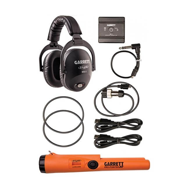 Kit Garrett MS-3 Z-Lynk - Casque sans fil, émetteur WT-1 et Pro-Pointer AT Z-Lynk - Compatible tous détecteurs