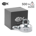 Aimant néodyme Magnetar Bulldog 500 kg - Double face 2x250 kg sans corde - Detecteurpro.fr