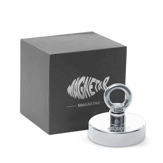Aimant néodyme Magnetar Classic 150 kg - Mono-face pêche verticale compact et léger - Detecteurpro.fr