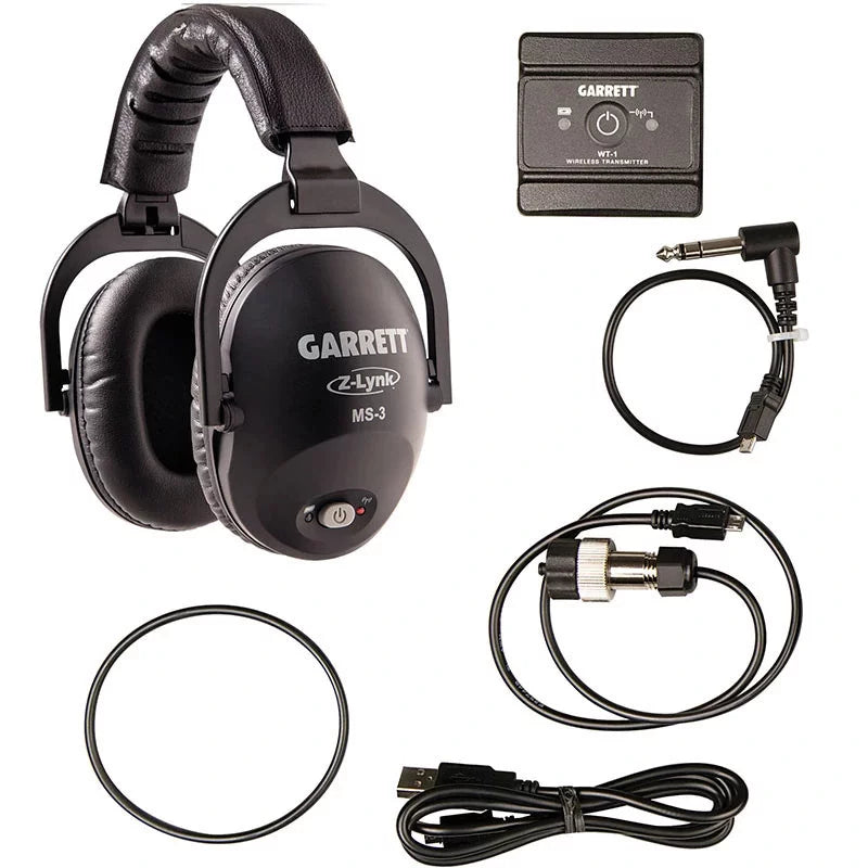 Casque sans fil Garrett MS-3 Z-Lynk + émetteur WT-1 - Transformez n'importe quel détecteur en sans fil