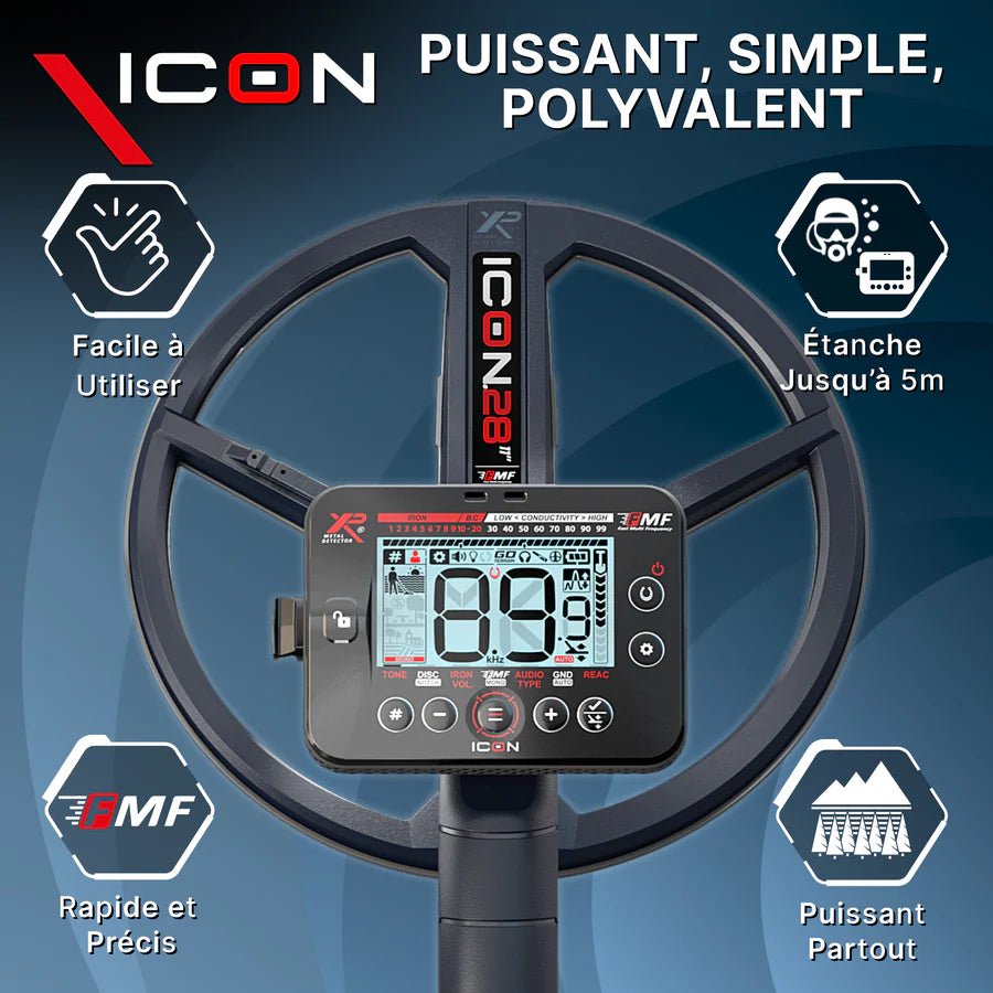 Détecteur XP ICON - Télécommande, disque 28cm FMF - Detecteurpro.fr