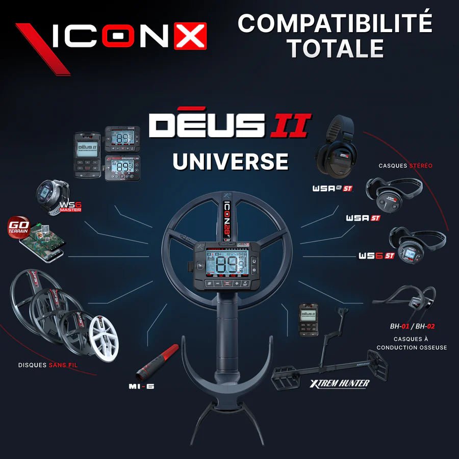 Détecteur XP ICON X - Télécommande, disque 28cm FMF, casque WSA ST - Detecteurpro.fr