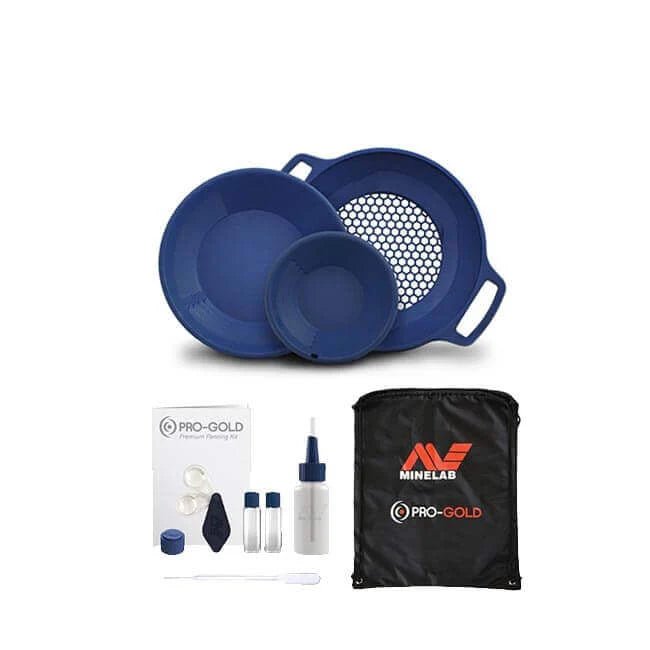 Kit d'orpaillage Minelab Pro-Gold - 2 pans, tamis et accessoires - Detecteurpro.fr