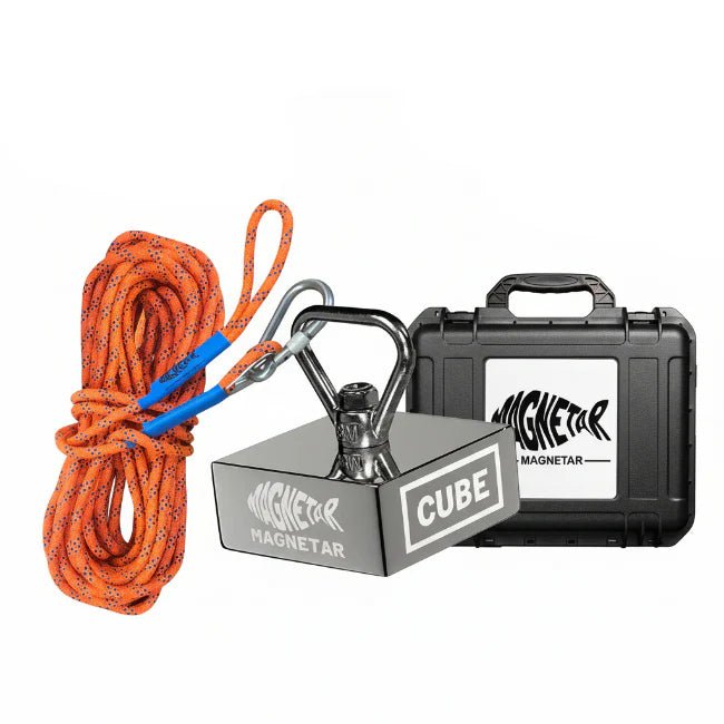 Pack aimant néodyme Magnetar Cube 1350kg + corde 20m - Detecteurpro.fr